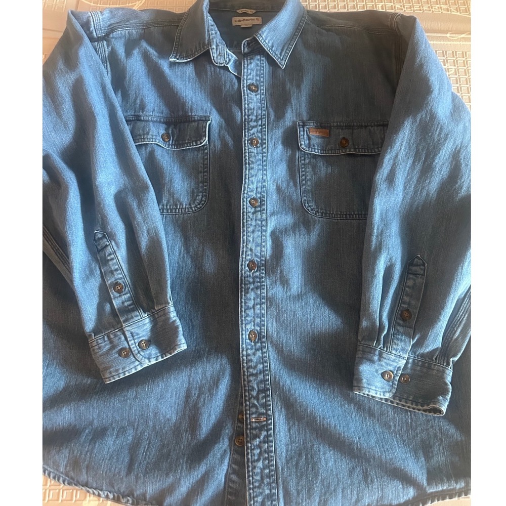 Carhartt Denim Blue Casual Button-Down Shirt